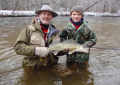 Father and Son with Walleye